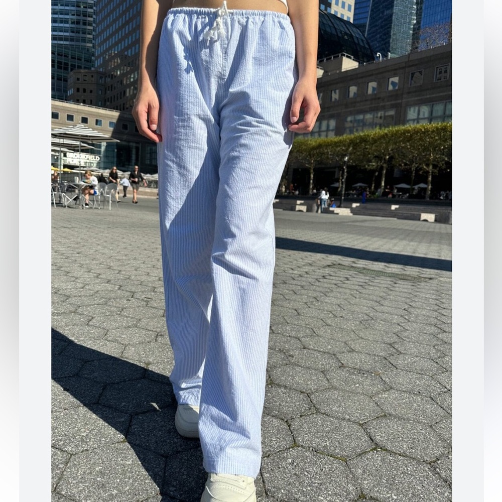 Brandy Melville Light Blue Striped Pants